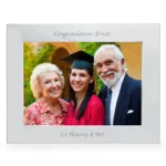 Personalised Any Message 7x5 Landscape Silver Aluminium Photo Frame - Image 2