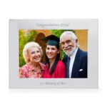 Personalised Any Message 7x5 Landscape Silver Aluminium Photo Frame - Image 3
