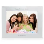 Personalised Any Message 7x5 Landscape Silver Aluminium Photo Frame - Image 5