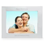 Personalised Any Message 7x5 Landscape Silver Aluminium Photo Frame - Image 7