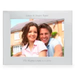Personalised Any Message 7x5 Landscape Silver Aluminium Photo Frame - Image 8