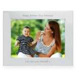 Personalised Any Message 7x5 Landscape Silver Aluminium Photo Frame - Image 9