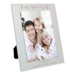 Personalised 'Family' Hearts Motif 5x7 Portrait Silver Aluminium Photo Frame - Image 4