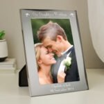 Personalised ‘Our Daughter's Wedding’ Hearts Motif 5×7 Portrait Silver Aluminium Photo Frame