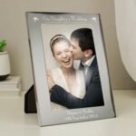 Personalised ‘Our Daughter's Wedding’ Hearts Motif 5×7 Portrait Silver Aluminium Photo Frame - Image 2