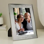 Personalised ‘Mother & Father of the Groom’ Decorative 5×7 Portrait Silver Aluminium Photo Frame