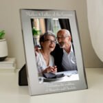 Personalised ‘Mother & Father of the Groom’ Decorative 5×7 Portrait Silver Aluminium Photo Frame