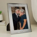Personalised ‘Mother & Father of the Groom’ Decorative 5×7 Portrait Silver Aluminium Photo Frame - Image 3