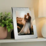 Personalised Any Message Decorative 5x7 Portrait Silver Aluminium Photo Frame - Image 2
