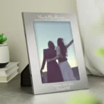 Personalised Any Message Decorative 5x7 Portrait Silver Aluminium Photo Frame - Image 3