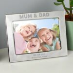 Personalised ‘Mum & Dad’ 7x5 Landscape Silver Aluminium Photo Frame - Image 2