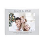 Personalised ‘Mum & Dad’ 7x5 Landscape Silver Aluminium Photo Frame - Image 3