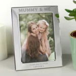Personalised ‘Mummy & Me’ 5×7 Portrait Silver Aluminium Photo Frame - Image 2
