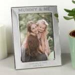 Personalised ‘Mummy & Me’ 5×7 Portrait Silver Aluminium Photo Frame - Image 3