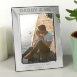 Personalised ‘Daddy & Me’ 5×7 Portrait Silver Aluminium Photo Frame