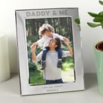 Personalised ‘Daddy & Me’ 5×7 Portrait Silver Aluminium Photo Frame - Image 3