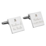 Personalised Any Role Decorative Top Hat Motif Wedding Silver Finish Square Cufflinks - Image 6