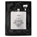 Personalised Rugby Crest Stainless Steel Hip Flask - Image 2