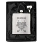 Personalised Golf Crest Stainless Steel Hip Flask - Image 2