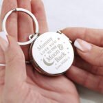 Personalised 'Love You To The Moon & Back' Silver Finish Photo Keyring - Image 3