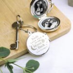 Personalised 'Love You To The Moon & Back' Silver Finish Photo Keyring - Image 4