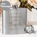 Personalised Any Message Classic Design Stainless Steel Hip Flask - Image 2
