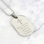 Personalised Cross Motif Stainless Steel Dog Tag Necklace - Image 4