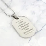 Personalised Any Message Classic Design Stainless Steel Dog Tag Necklace - Image 3