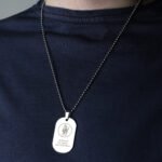 Personalised St Christopher Motif Stainless Steel Dog Tag Necklace - Image 2