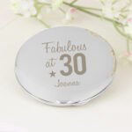 Personalised Fabulous Birthday Big Age Round Silver Nickel Plated Compact Mirror - Image 2