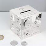 Personalised Cross Motif ABC Design Silver Plated Money Box - Image 2