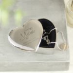 Personalised 'Mum' Swirls & Hearts Design Heart Shaped Silver Nickel Plated Trinket Box - Image 3