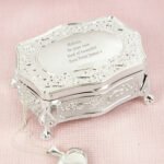 Personalised Any Message Small Antique Style Silver Finish Trinket Box - Image 4