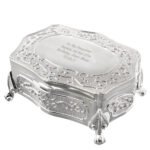 Personalised Any Message Small Antique Style Silver Finish Trinket Box - Image 7