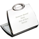Personalised Any Message Handbag Shaped Silver Nickel Plated Compact Mirror - Image 6
