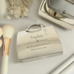 Personalised Heart Motif Handbag Shaped Silver Nickel Plated Compact Mirror - Image 6