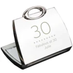 Personalised Birthday Big Age Handbag Shaped Silver Nickel Plated Compact Mirror - Image 5
