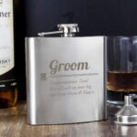 Personalised 'Groom' Top Hat Motif Stainless Steel Hip Flask - Image 2