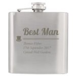 Personalised 'Best Man' Top Hat Motif Stainless Steel Hip Flask - Image 3