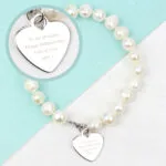 Personalised Any Message White Freshwater Pearl Bracelet