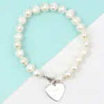 Personalised Name Only White Freshwater Pearl Bracelet