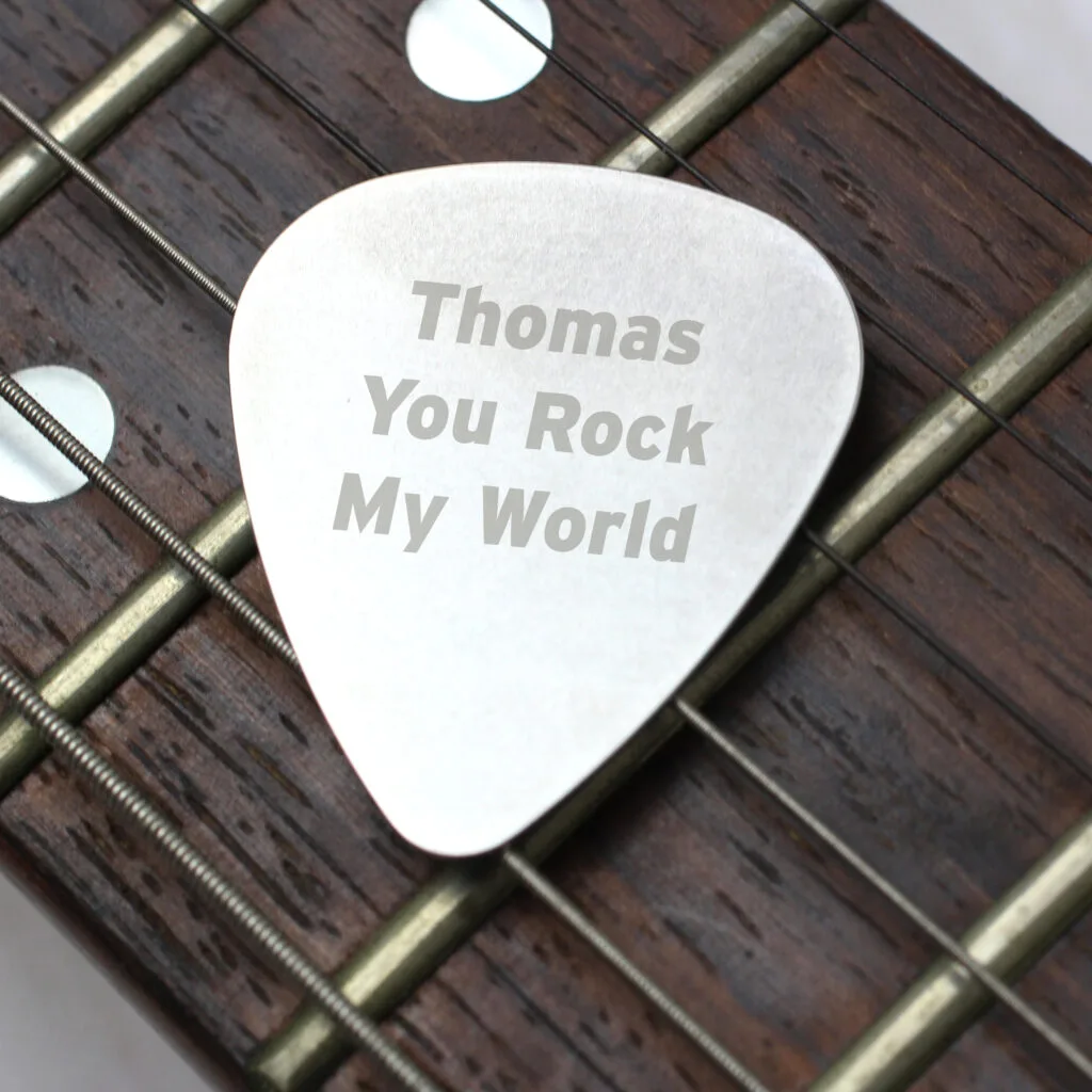P0102U63 Personalised Any Message Silver Stainless Steel Plectrum