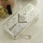 Personalised Name & Message Swirls & Hearts Design Antique Silver Plated Jewellery Box - Image 4