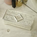 Personalised Any Message Swirls & Hearts Design Antique Silver Plated Jewellery Box - Image 6