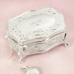 Personalised Any Message Classic Small Antique Style Silver Finish Trinket Box - Image 2