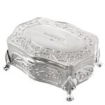 Personalised Any Message Classic Small Antique Style Silver Finish Trinket Box - Image 9