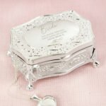 Personalised Swirls & Hearts Design Small Antique Style Silver Finish Trinket Box - Image 4