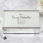 Personalised Any Message Swirls & Hearts Design Mirrored Glass Jewellery Box