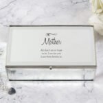 Personalised Any Message Swirls & Hearts Design Mirrored Glass Jewellery Box - Image 2
