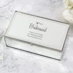 Personalised Any Message Swirls & Hearts Design Mirrored Glass Jewellery Box - Image 3